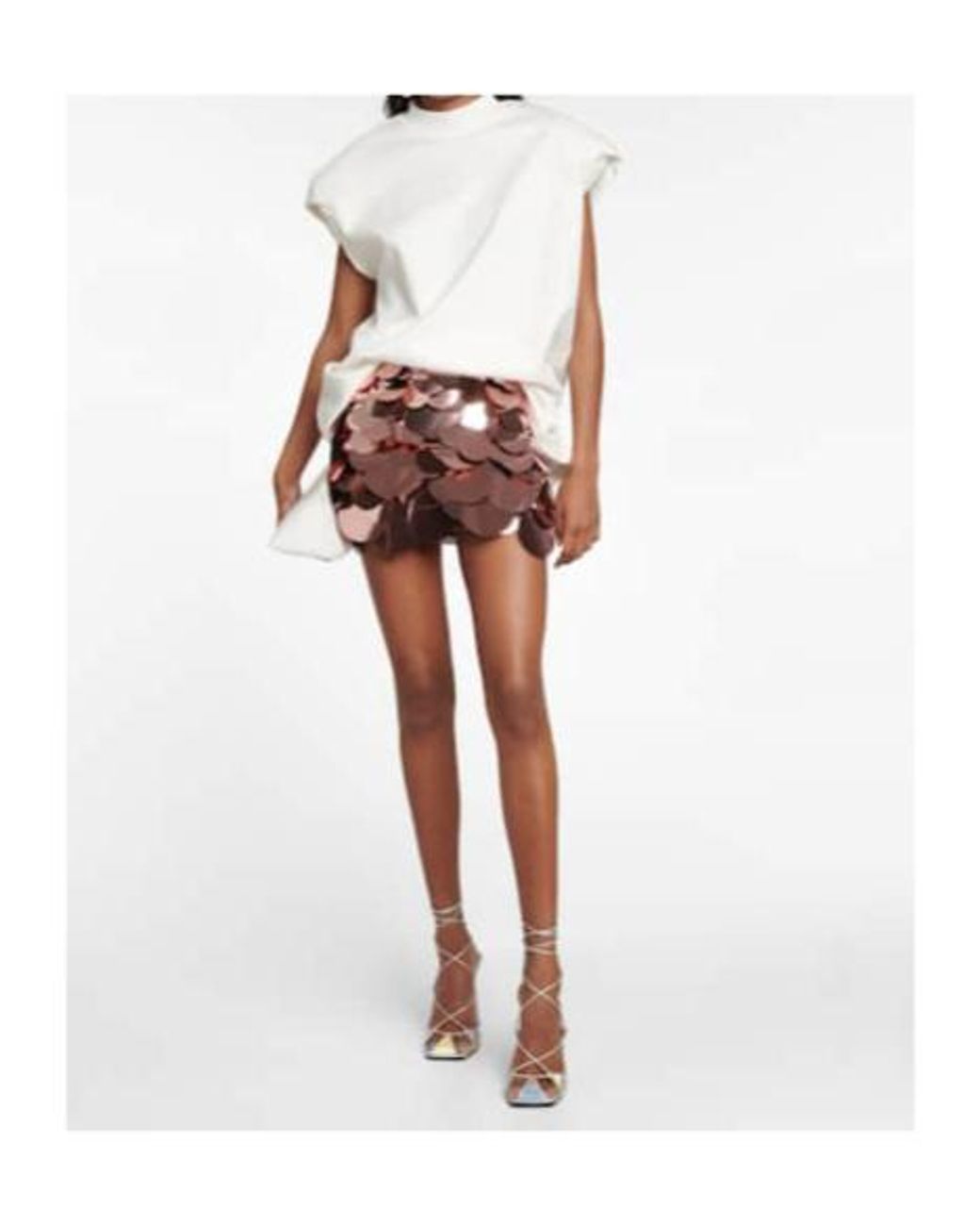 The Attico Pink Embellished Mid-Rise Miniskirt