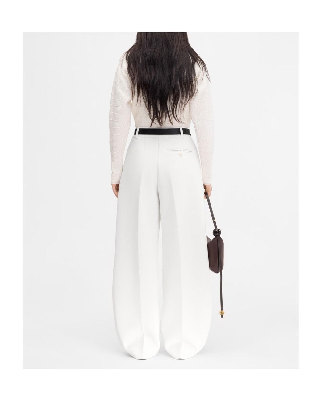 Jacquemus White The Ovalo Curved Leg Trousers