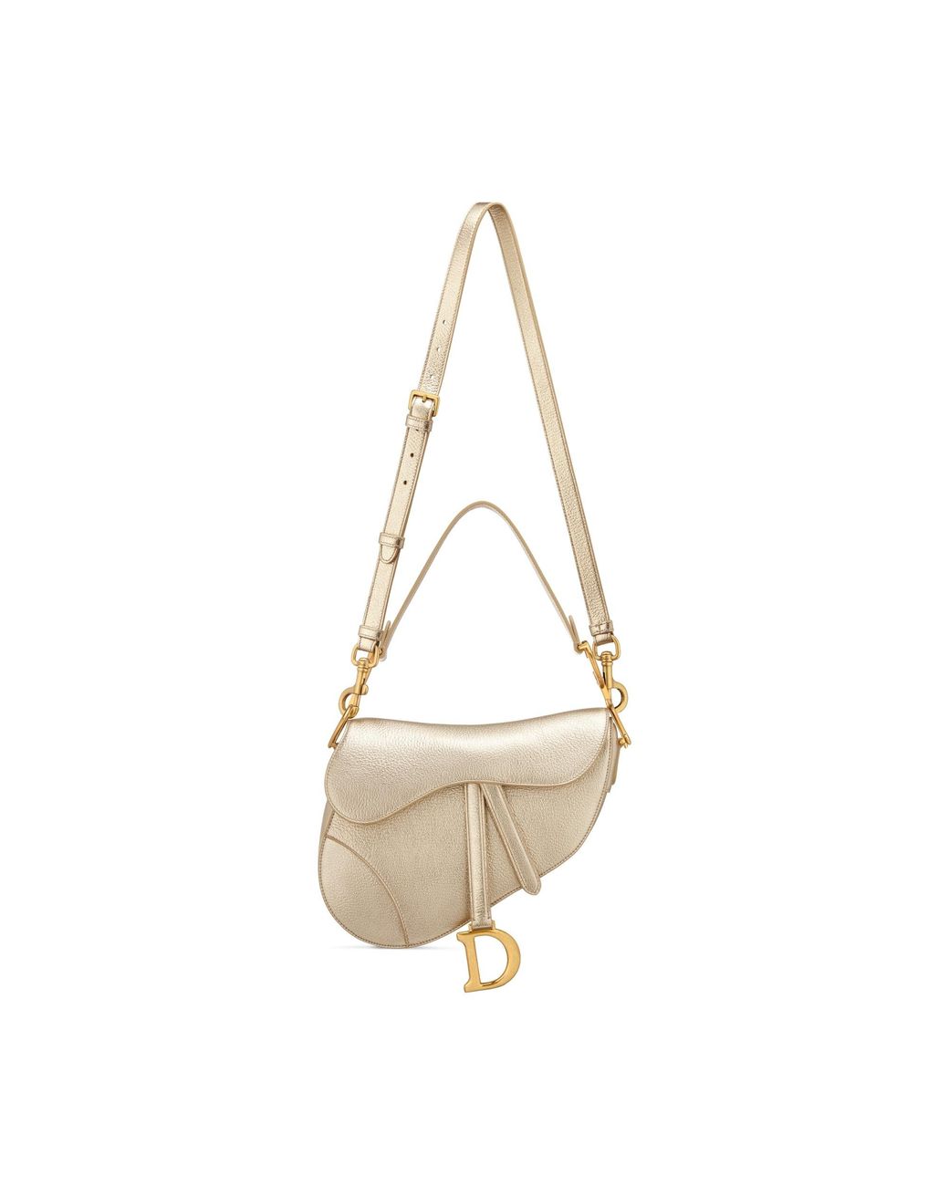 Dior White Saddle Bag With Strap