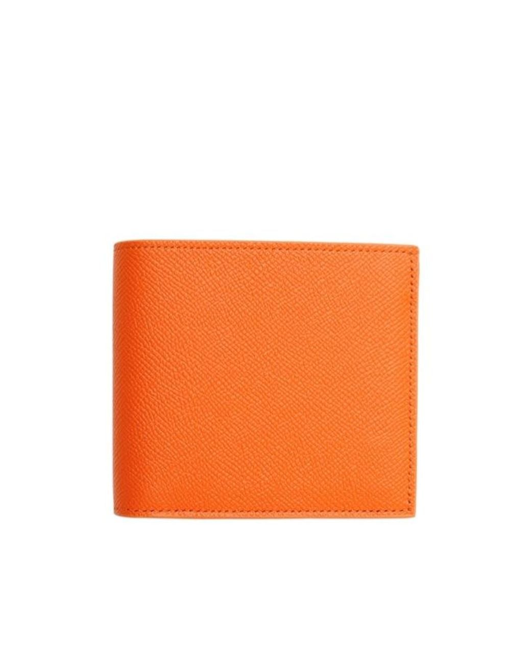 Céline Orange Bi-Fold Wallet With Coin Compartment for men