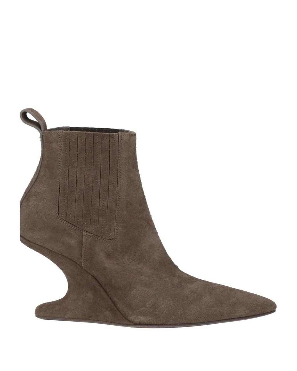 Rick Owens Brown Suede Chelsea Boots