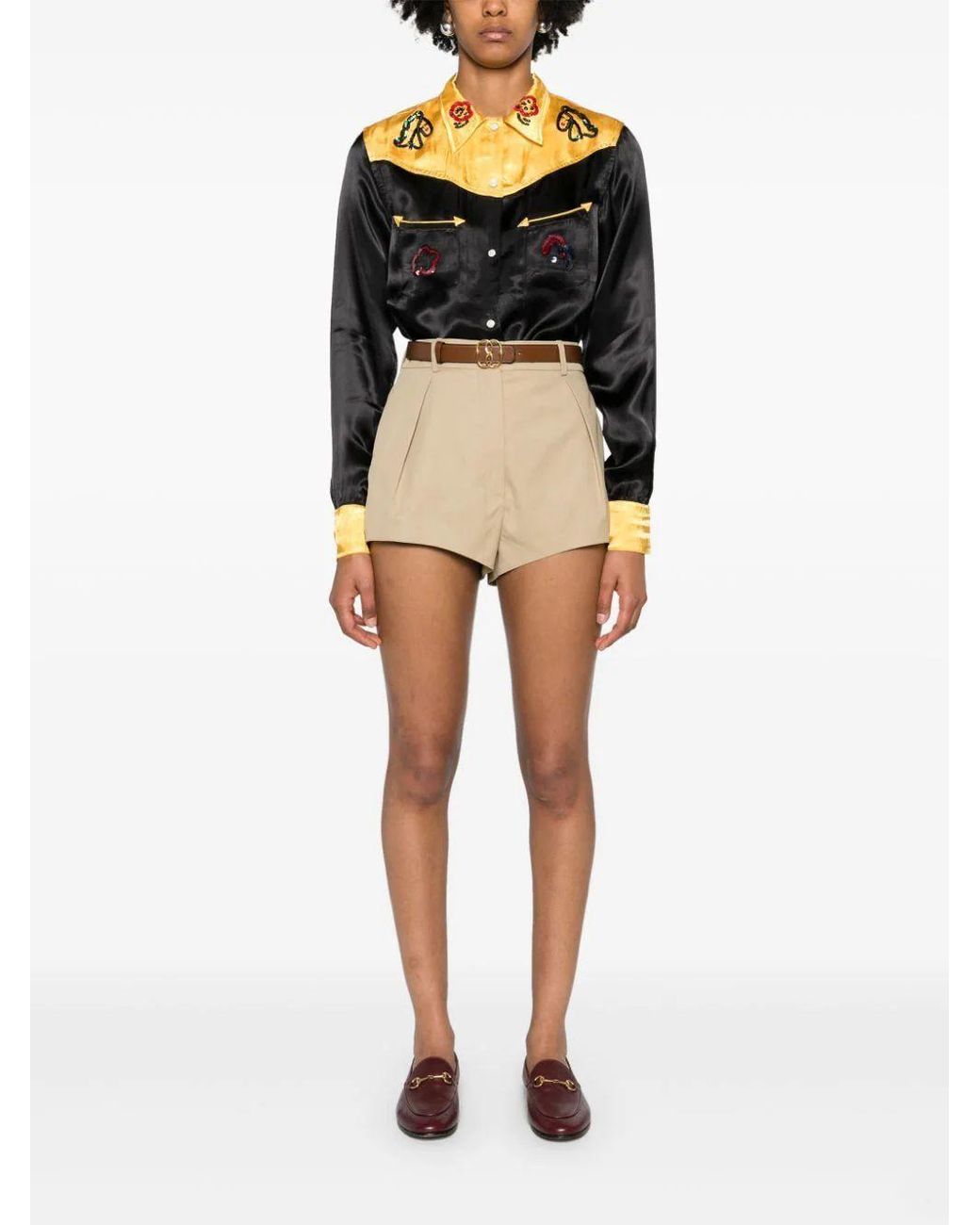 Bode Black Sequin Rodeo Satin Shirt
