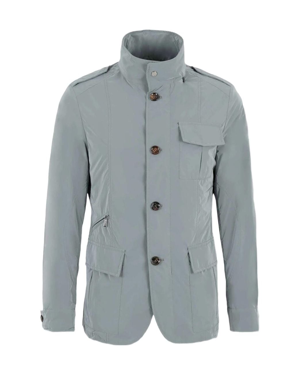 Moorer Blue Porto Os Hooded Field Jacket for men