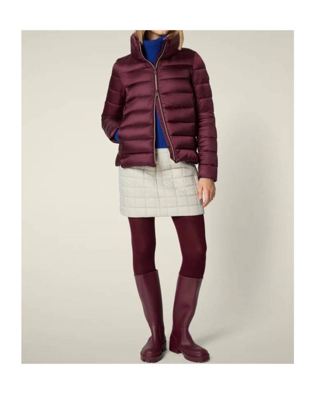 Save The Duck Purple Zip-Up Puffer Jacket