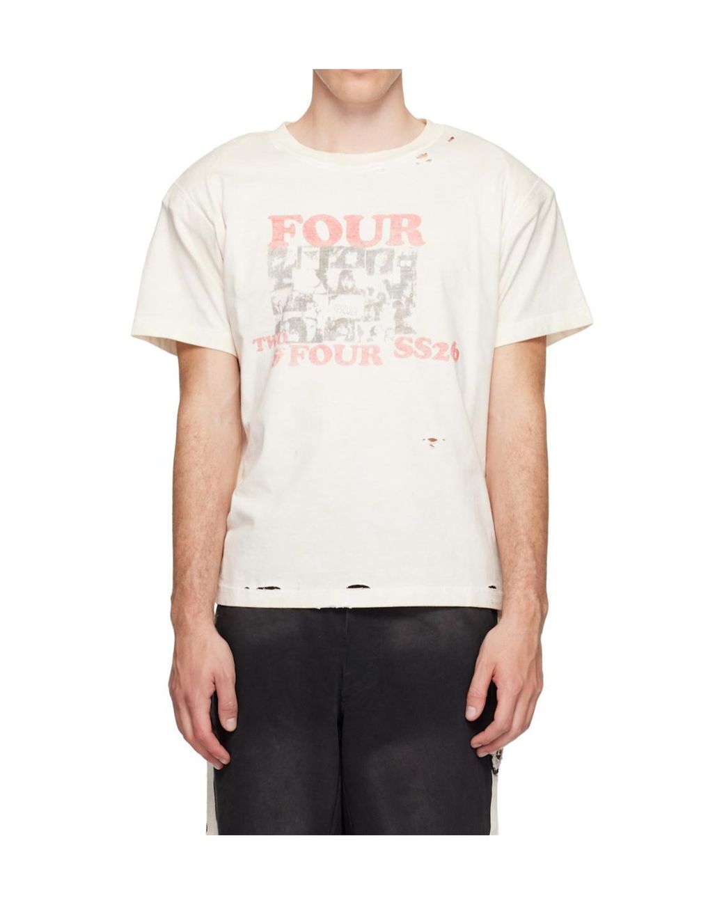 424 White Collage Rolling Stones T-Shirt for men