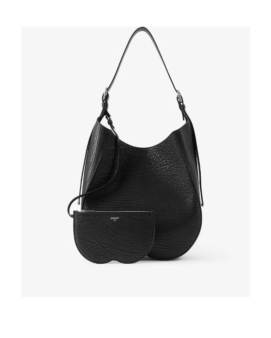 Burberry Black Medium Chess Leather Shoulder Bag