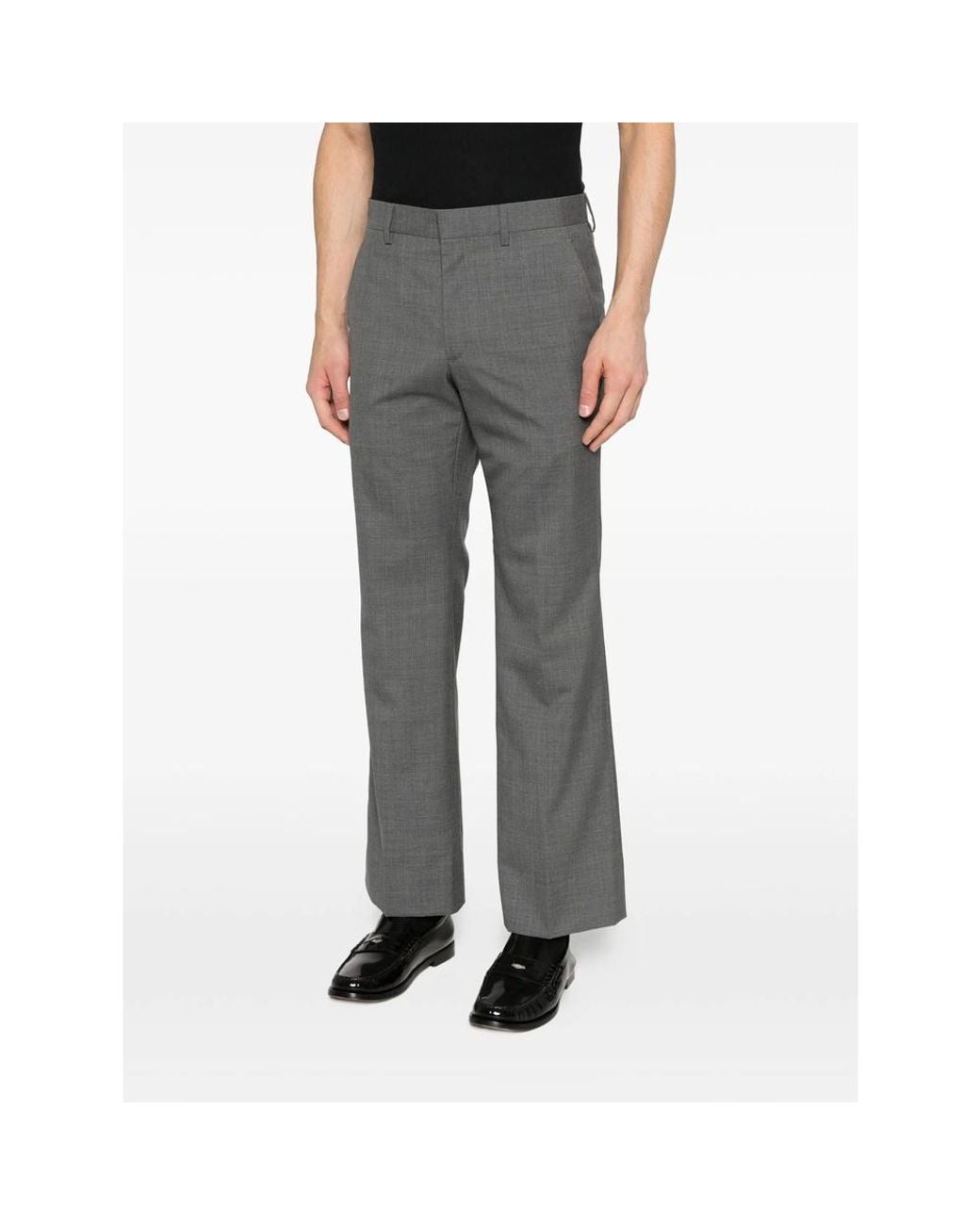 Prada Gray Pleated Tailored Pants for men
