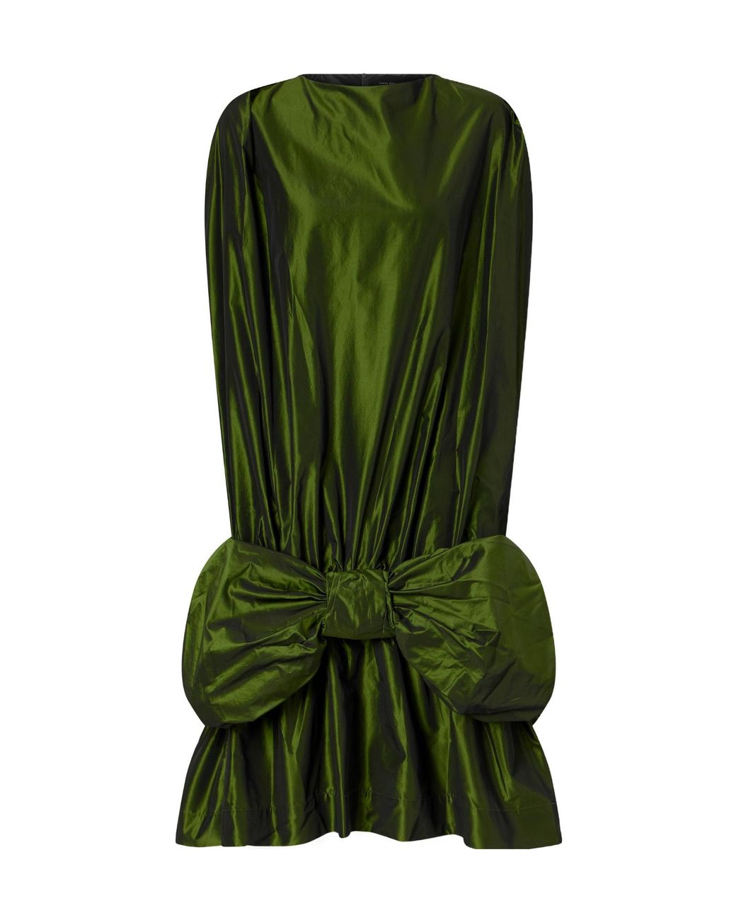 Simone Rocha Green Bow-Detailed Taffeta Midi Dress