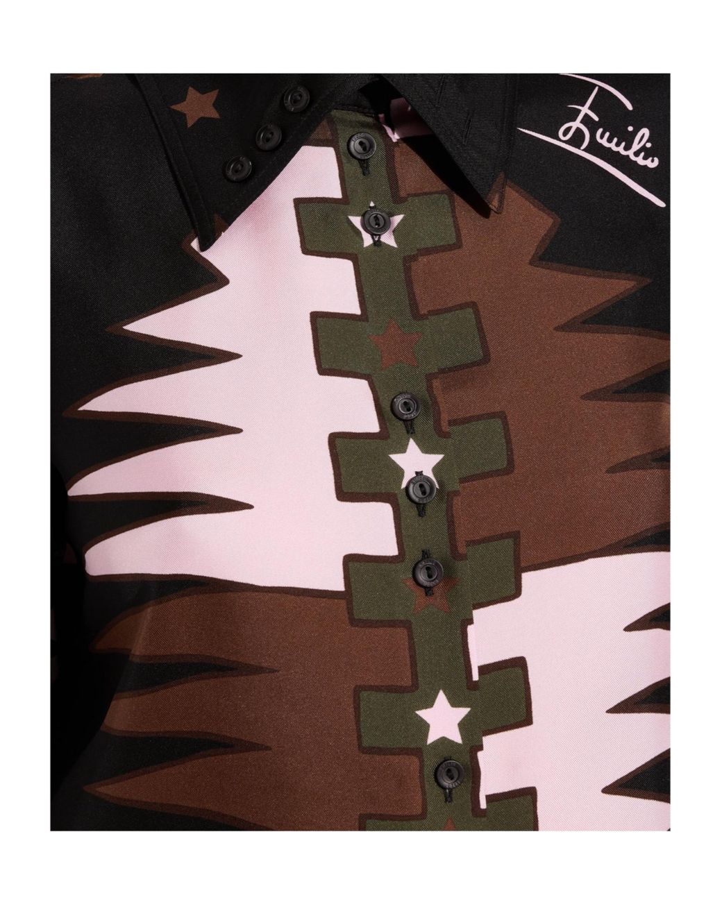 Emilio Pucci Black Pucci Printed Cropped Shirt