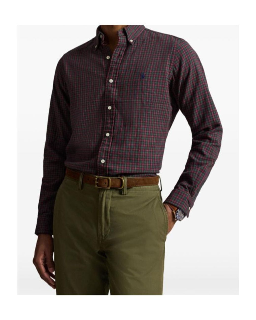 Polo Ralph Lauren Purple Checked Button-Down Shirt for men