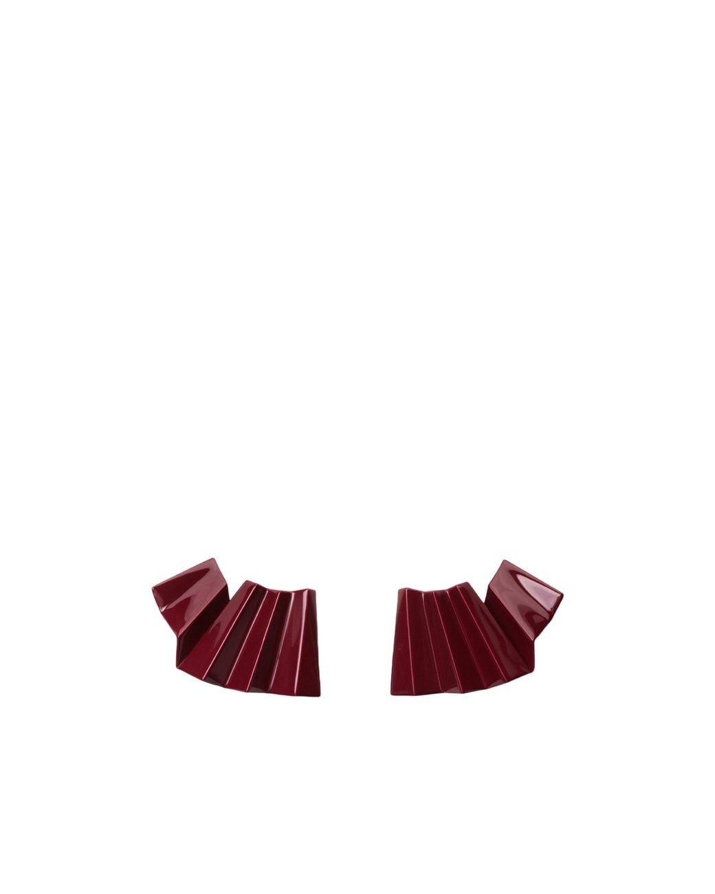 Phoebe Philo Red Pleated Earrings