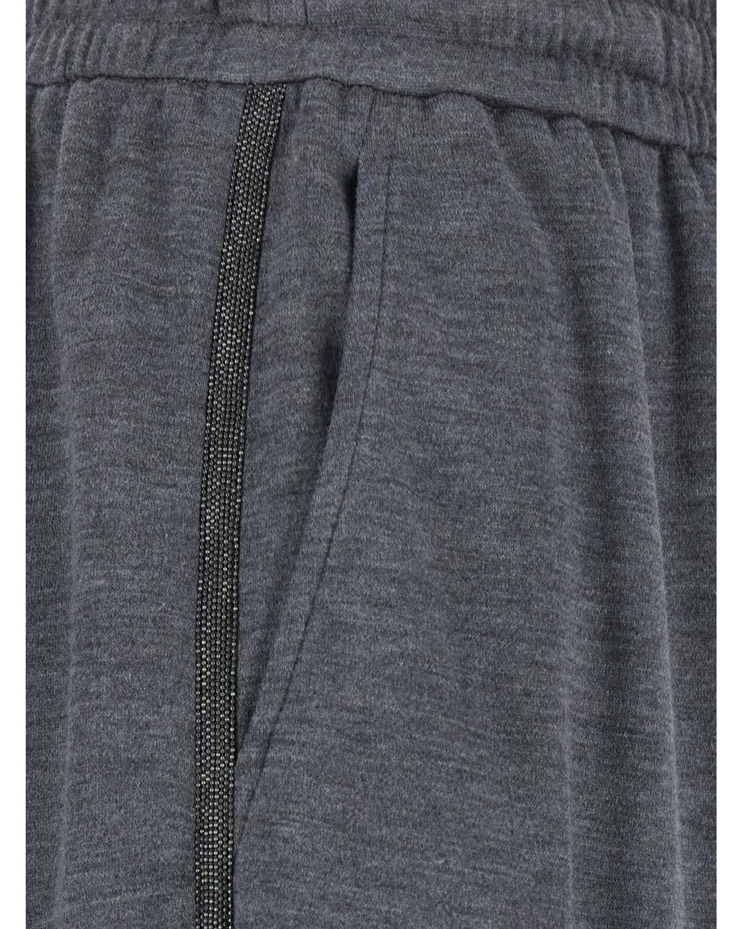 Brunello Cucinelli Blue Wide Leg Trousers With Drawstring
