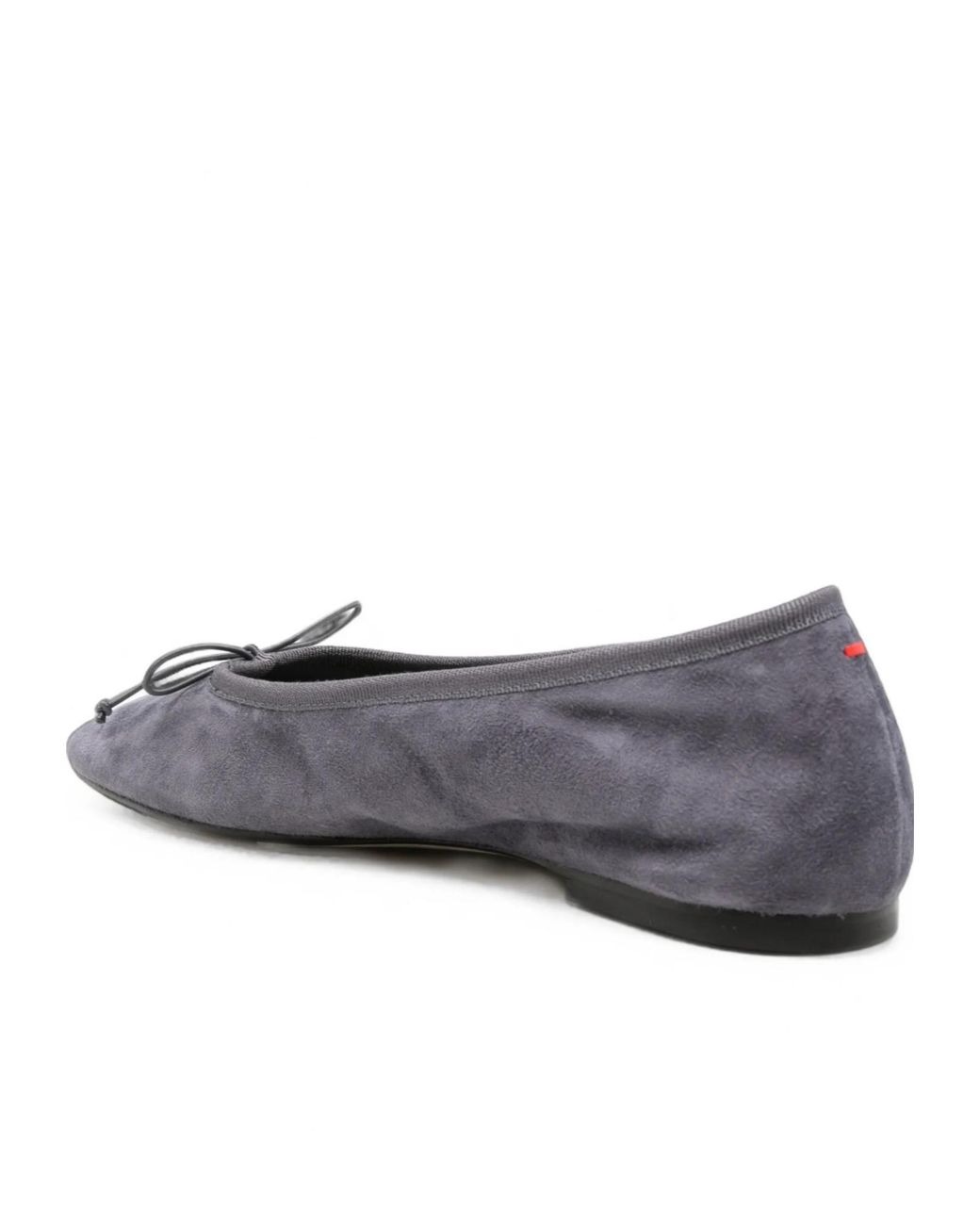 Aeyde Gray Tiby Bow-Detail Suede Ballet Flats