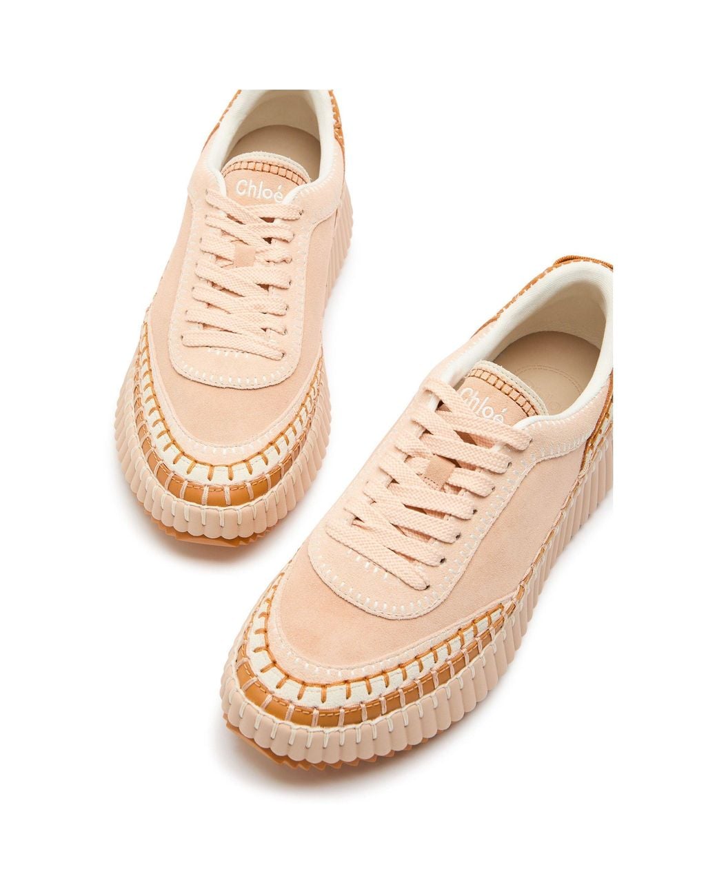 Chloé Pink Patchwork Thick-Soled Casual Shoes