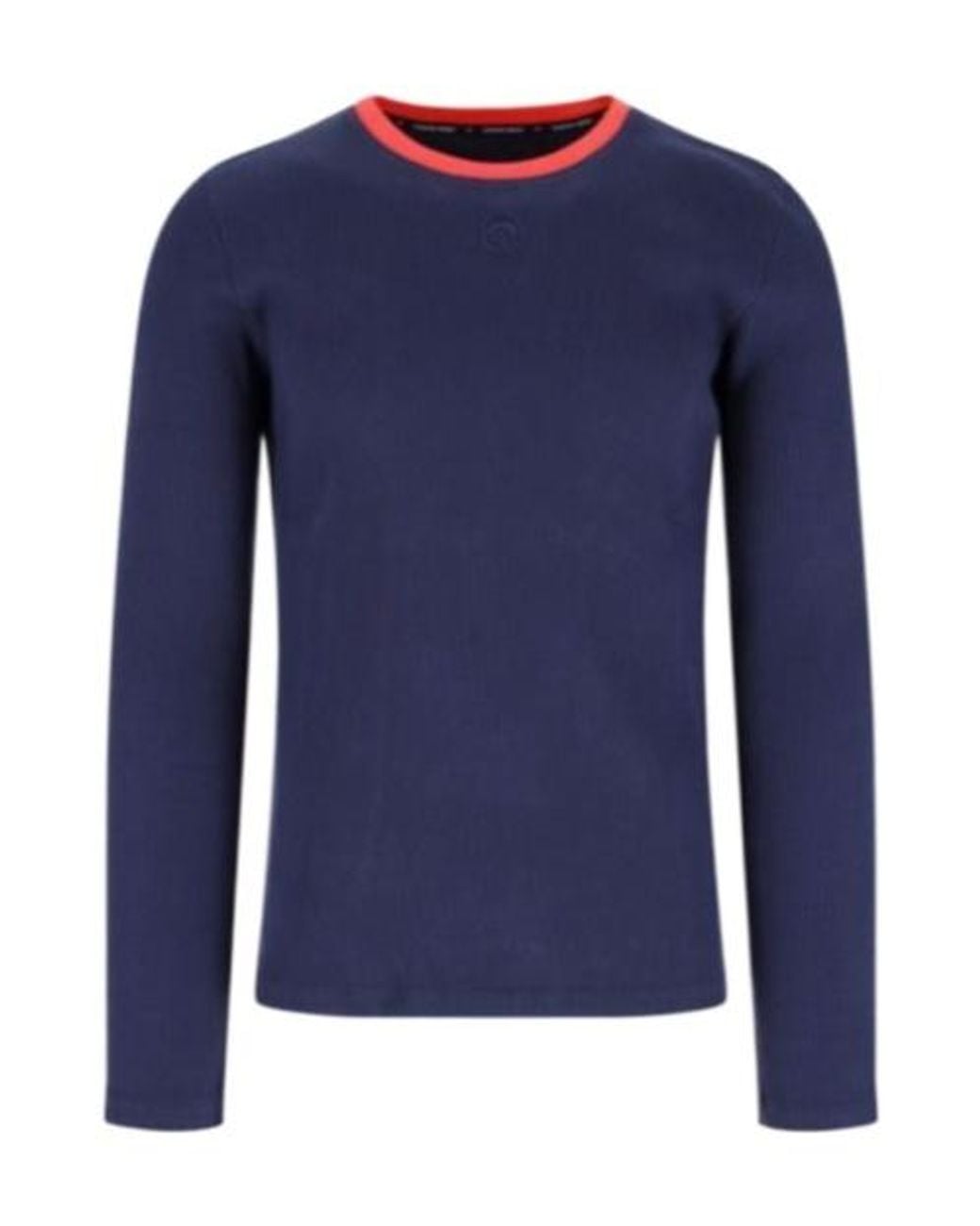 MARINE SERRE Blue Contrast Collar Long-Sleeve Base Top for men