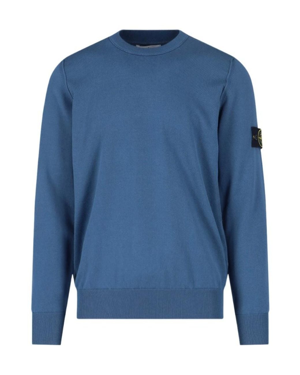 Stone Island Blue Logo Patch Knitted Jumper for men