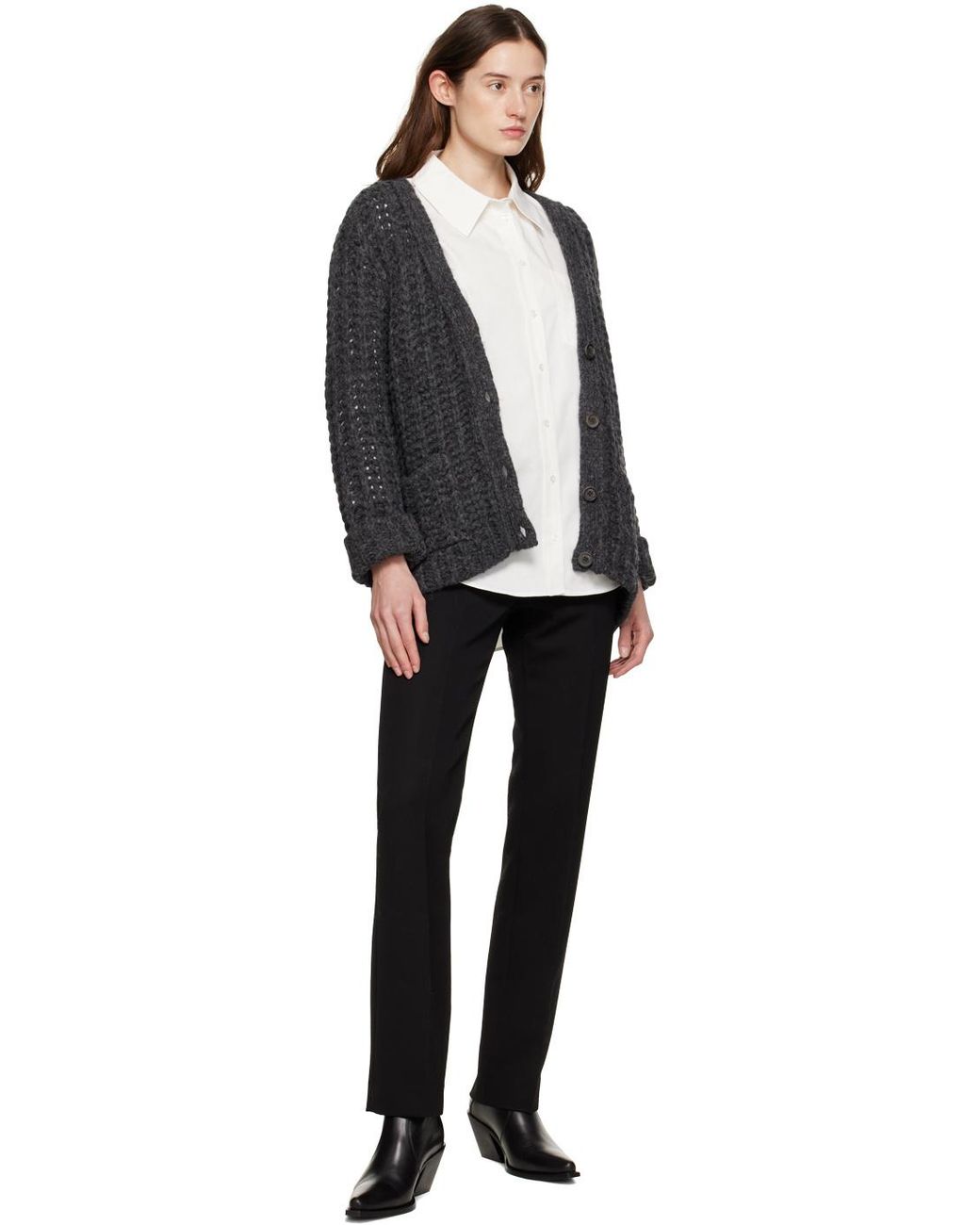 Anine Bing Black Straight-Leg Trousers