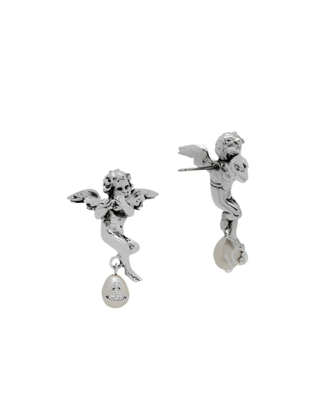Vivienne Westwood White Putti Earrings