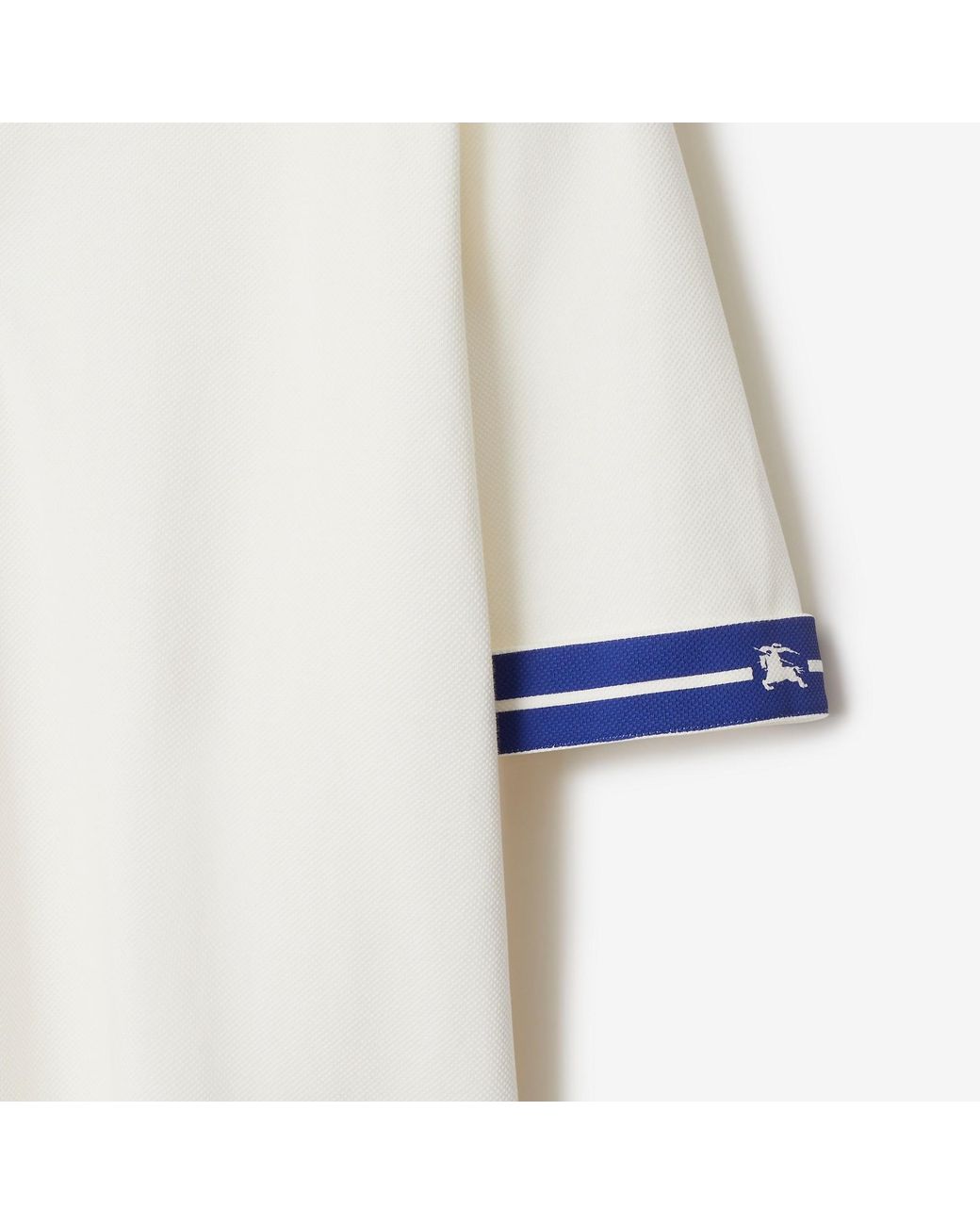 Burberry White Striped-Detail Short Sleeved Polo Shirt for men
