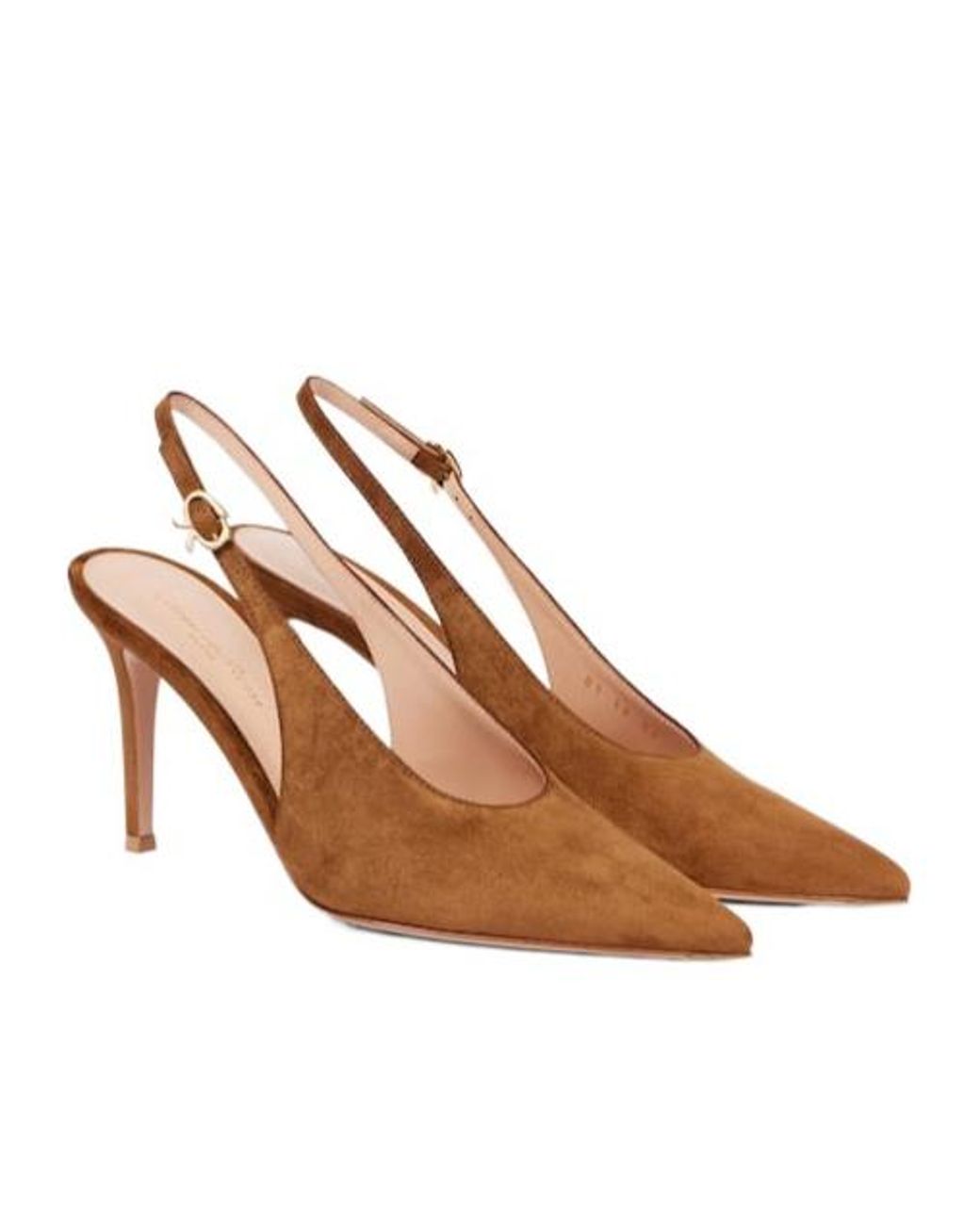 Gianvito Rossi Brown Suede Slingback Pumps