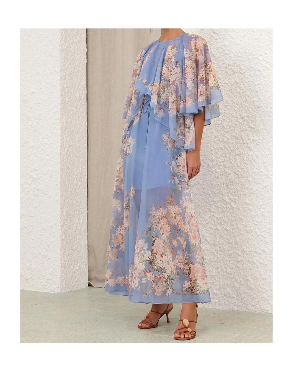 Zimmermann Purple Floral-Print Ruffled Dress