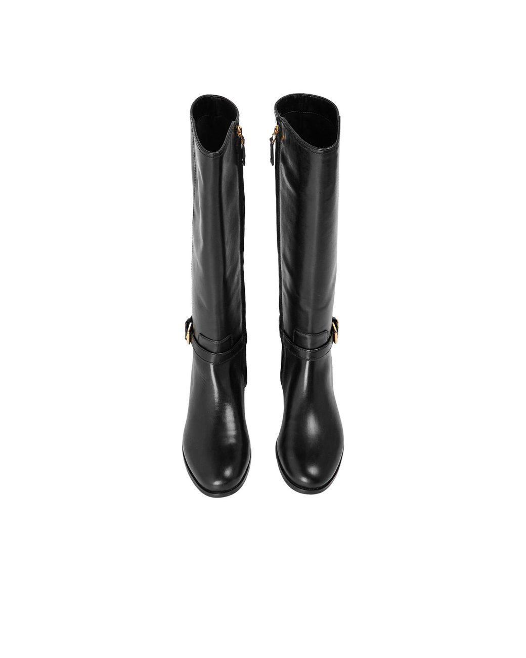 Ralph Lauren Black Leather Knee-High Boot