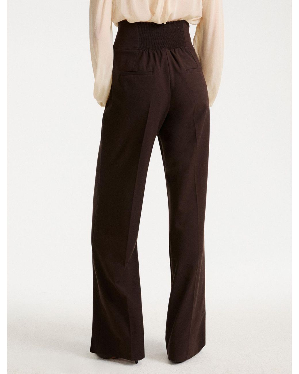 Marella Brown Maranta High-Waist Wide-Leg Pants