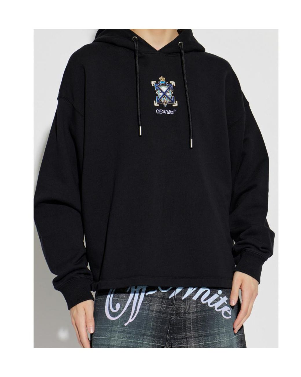 Off-White c/o Virgil Abloh Blue Jewel Arrow Loose Hoodie for men