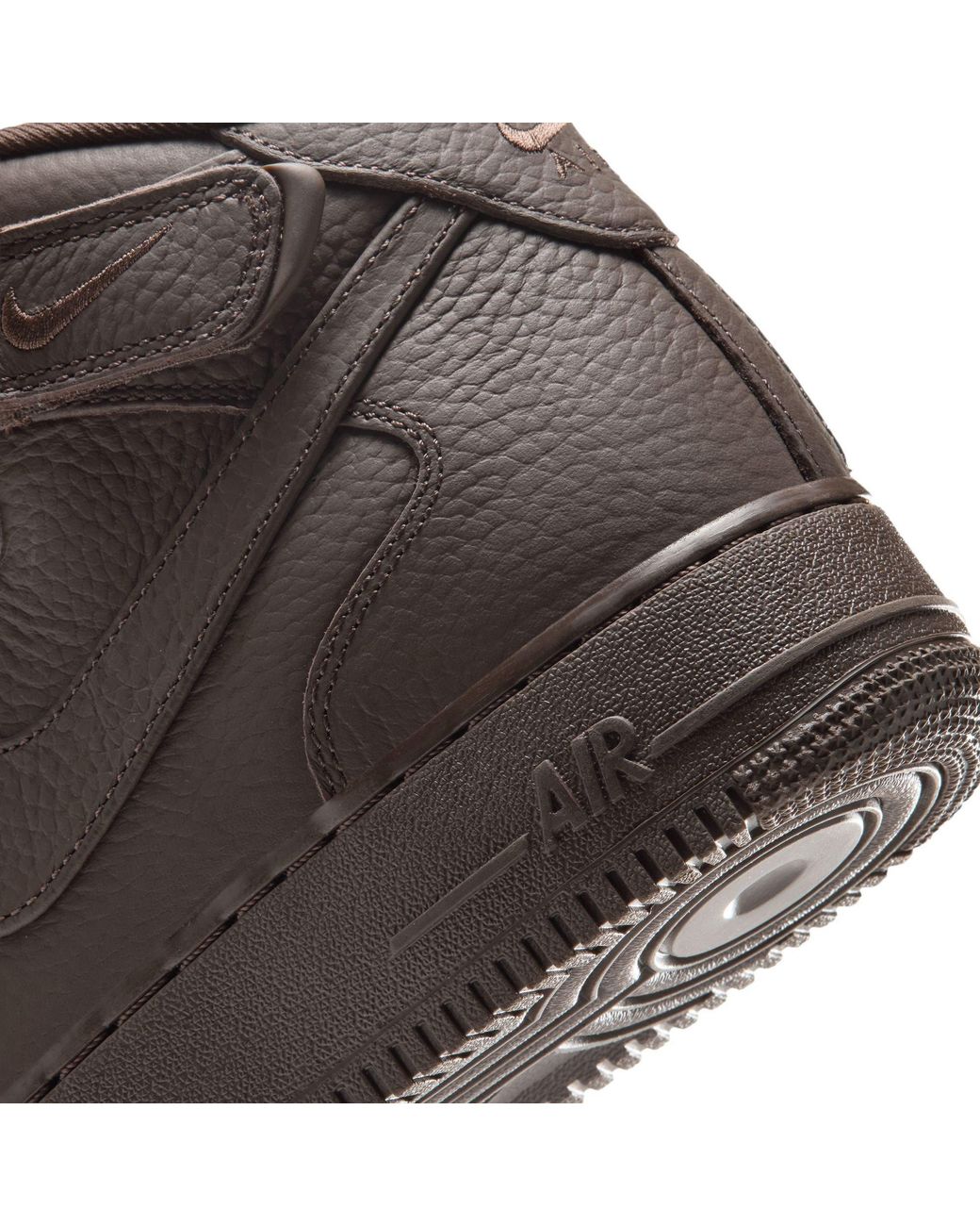 Nike Brown Lychee-Pattern Mid-Cut Casual Sneakers for men