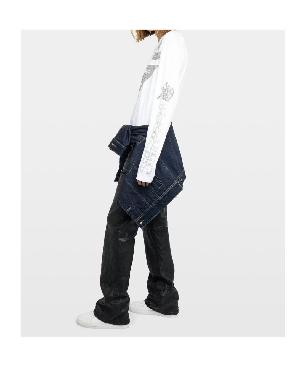 Zadig & Voltaire White Strass Multi Cross Top