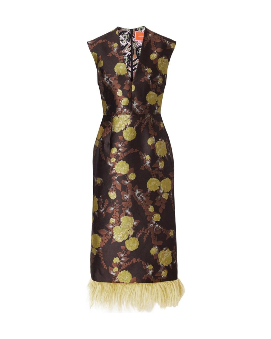 LaDoubleJ Black Sleek Dress With Feathers
