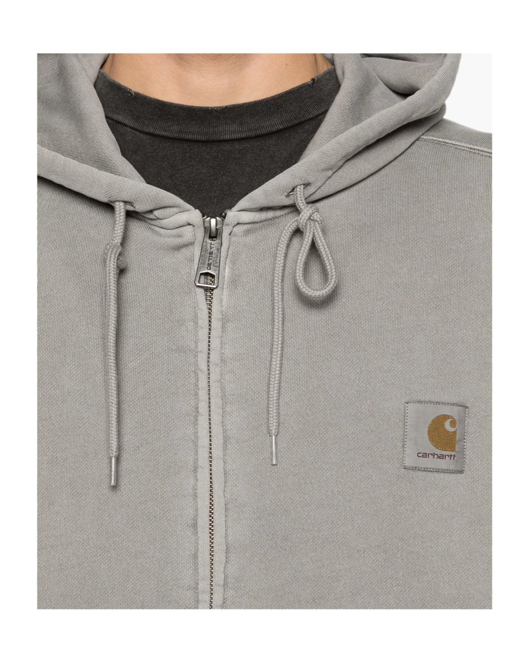 Carhartt Gray Zip-Fastening Hooded Sweatshirt for men