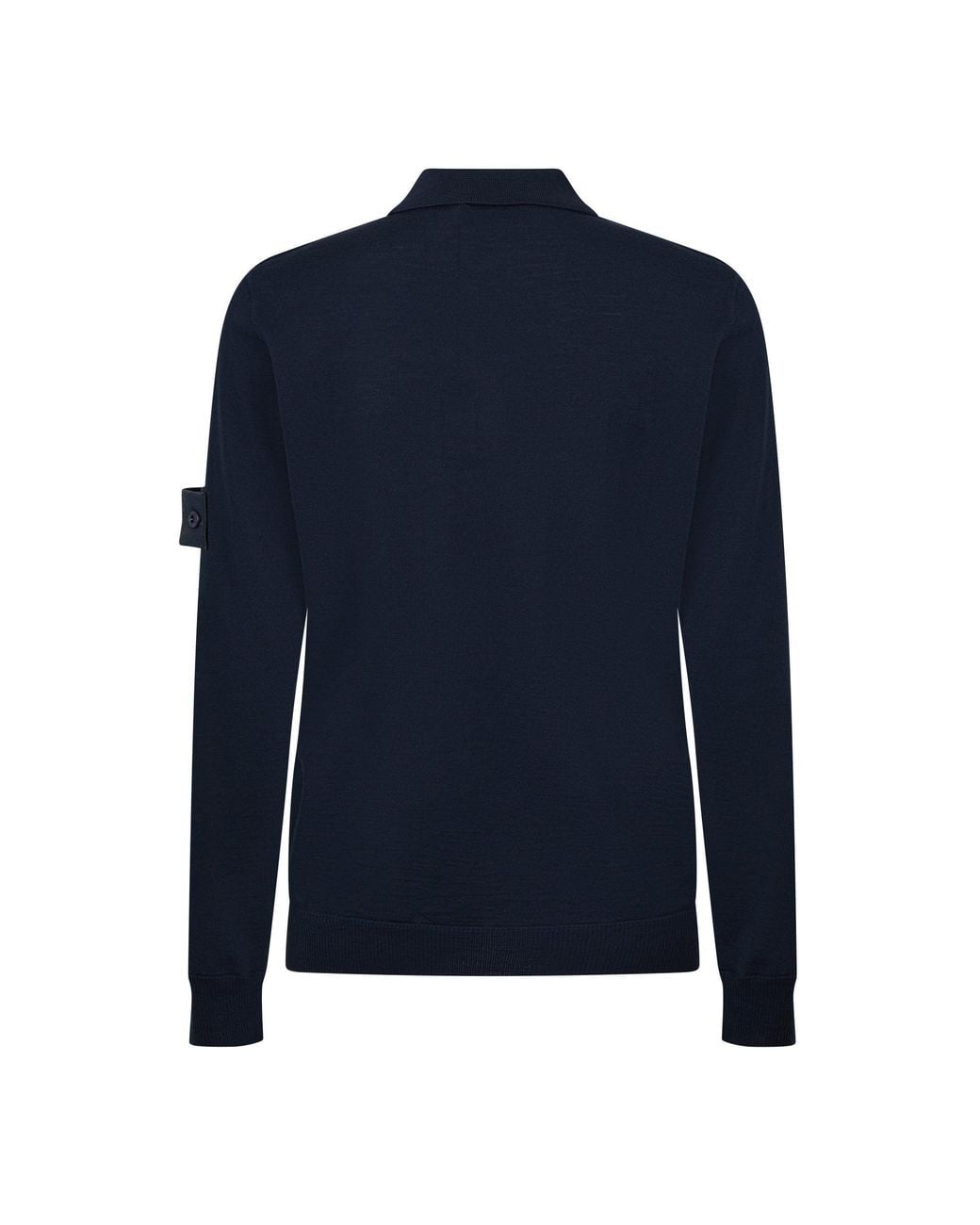 Stone Island Blue Long-Sleeve Polo Sweater for men
