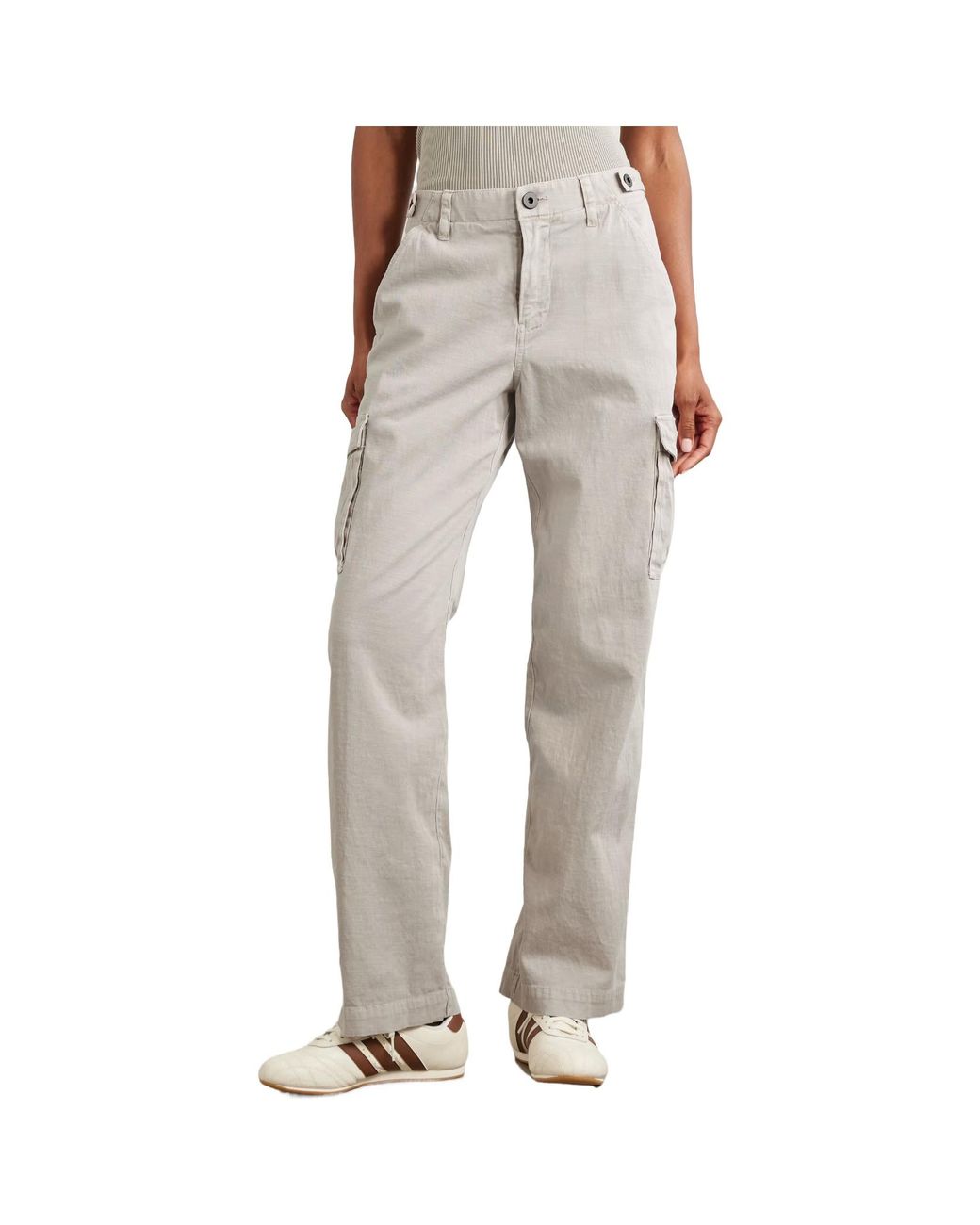 James Perse White Comfortable Cargo Pants