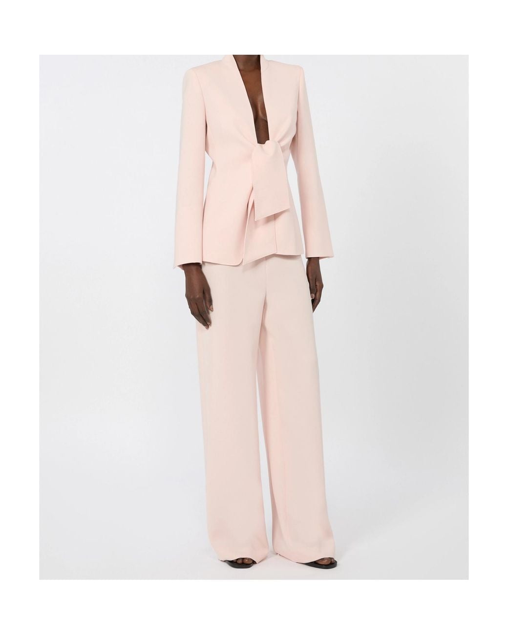 Max Mara Pink Wide-Leg Tailored Trousers