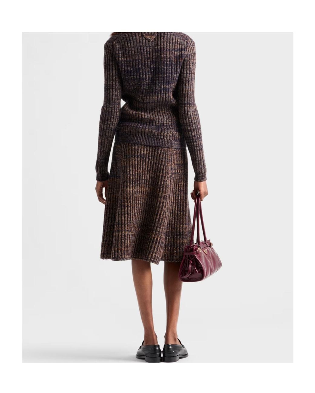 Prada Purple Wool And Cashmere Knit Skirt
