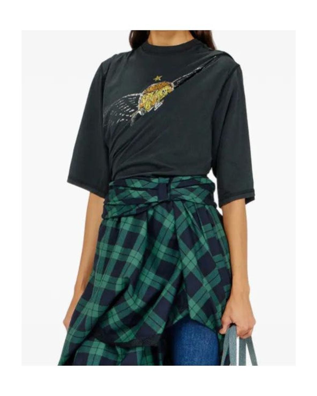 DIESEL Blue Logo Printed Draped Bodysuit