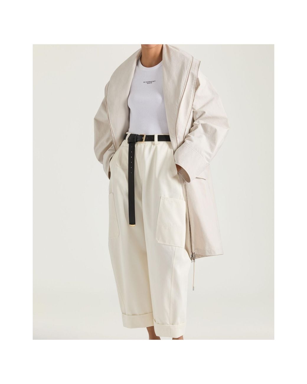 Givenchy Natural Cropped Belted Jacket