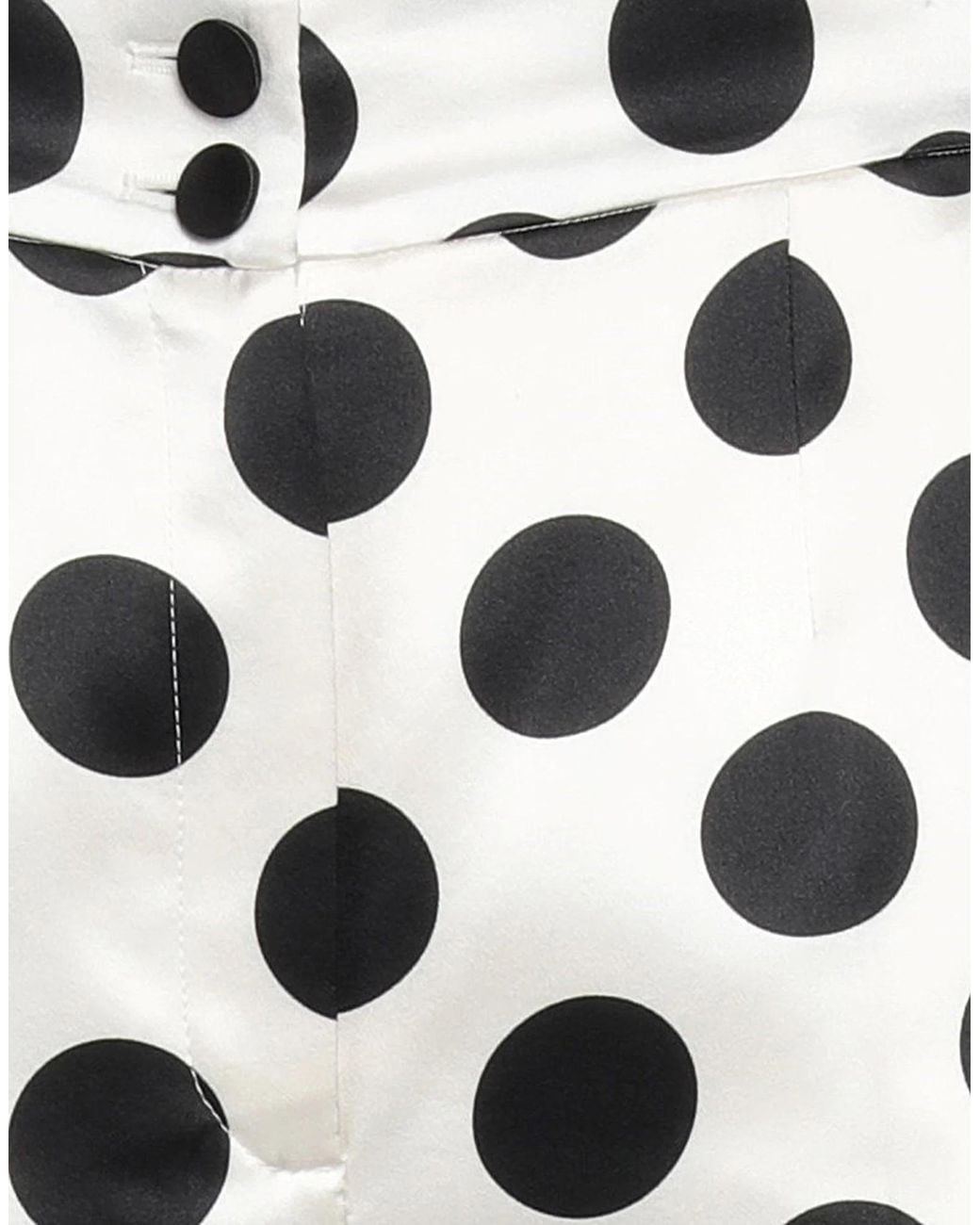 Dolce & Gabbana White Polka Dot Satin Casual Pants