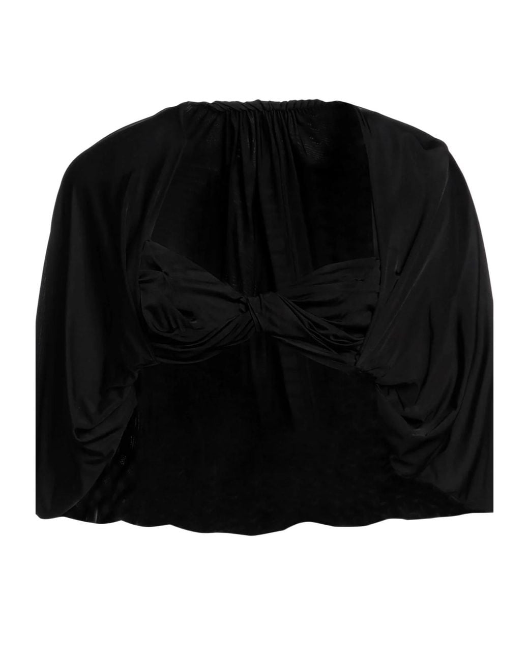 Saint Laurent Black Minimalist Shortsleeve Cropped Top