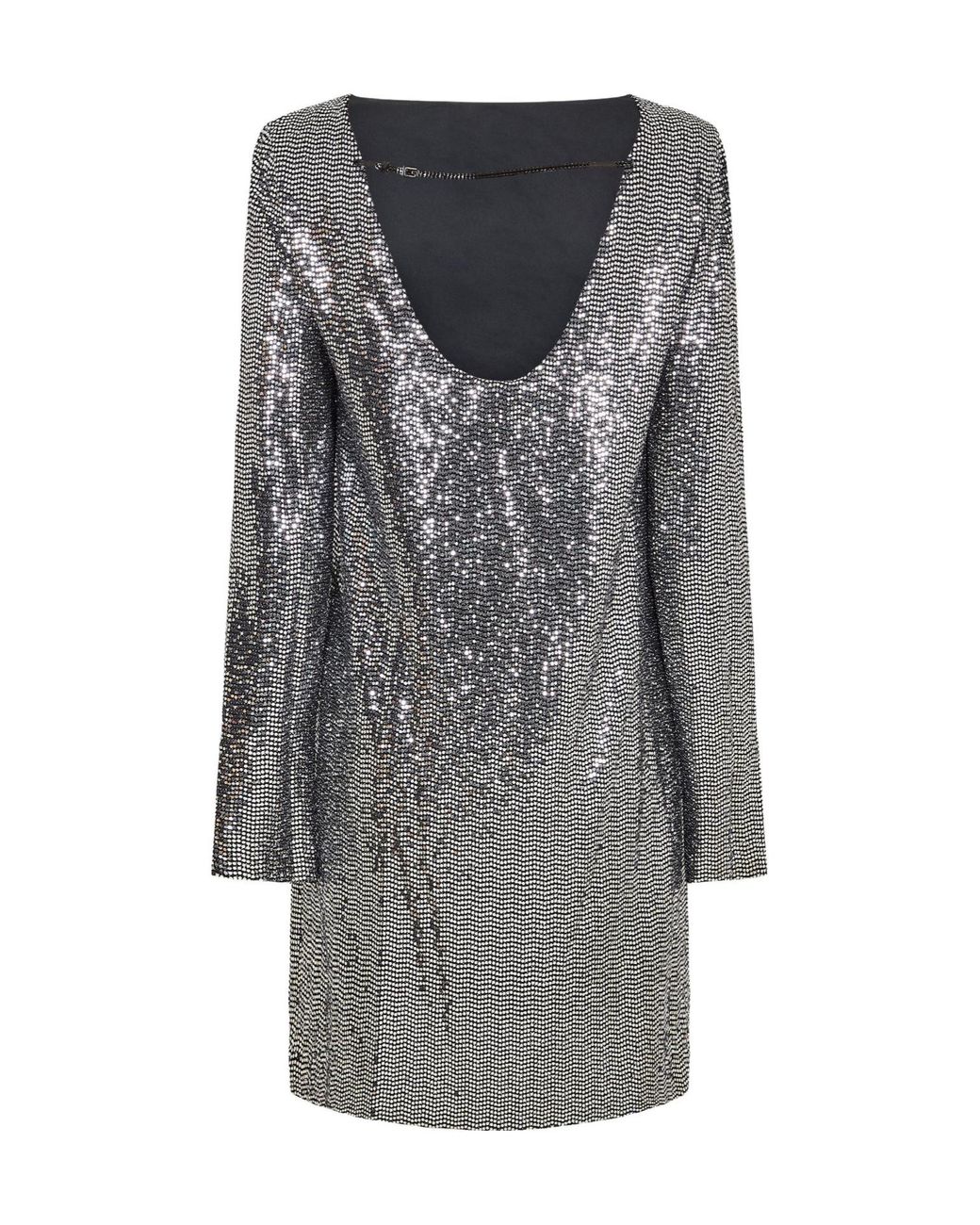 Gucci Gray Sequined Longsleeve Mini Dress