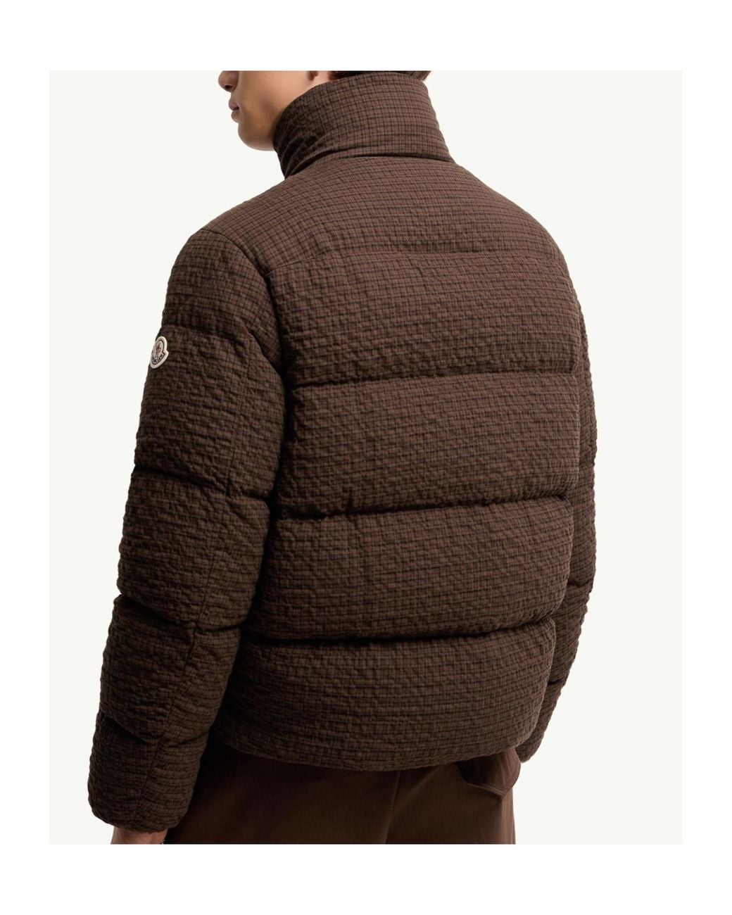 Moncler Brown Oronte Cotton Flannel Short Down Jacket for men