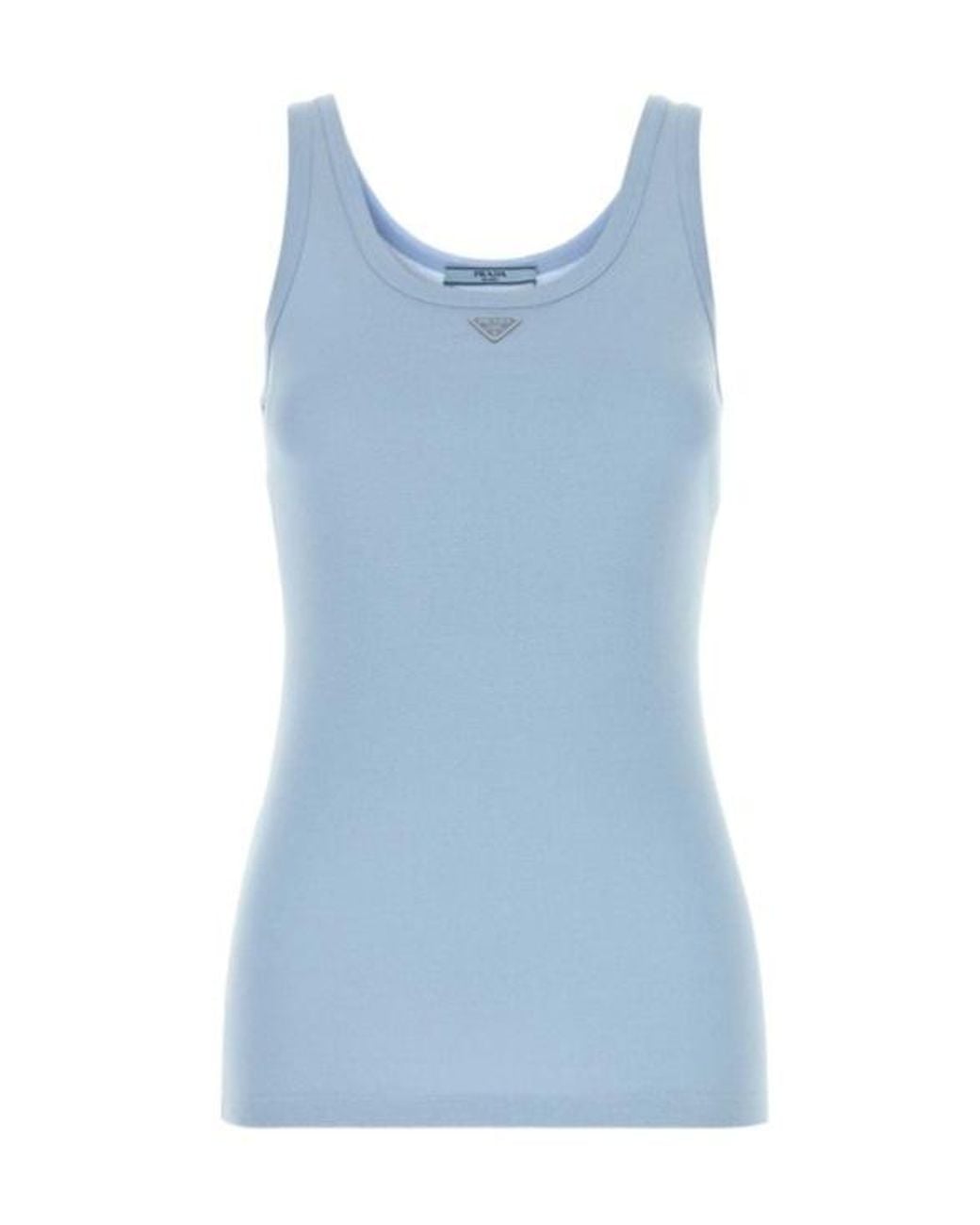 Prada Blue Ribbed Tank Top