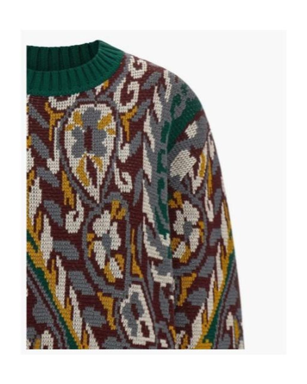 Etro Blue Jacquard Drop Shoulder Jumper