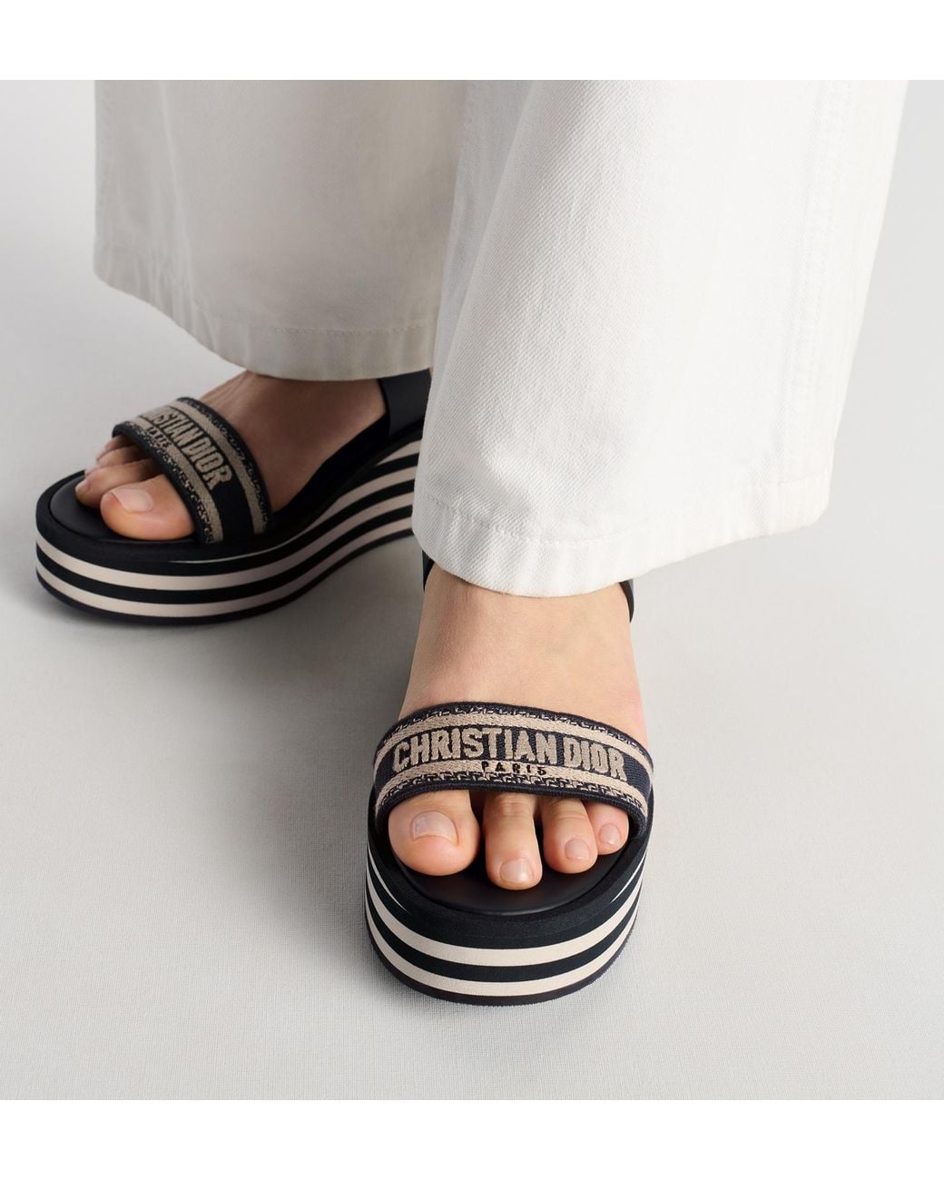 Dior Black Dway Wedge Sandal