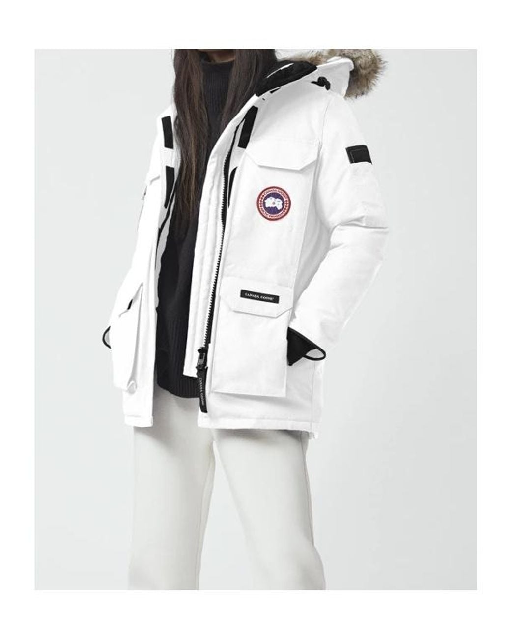 Canada Goose White Expedition Parker Down Jacket