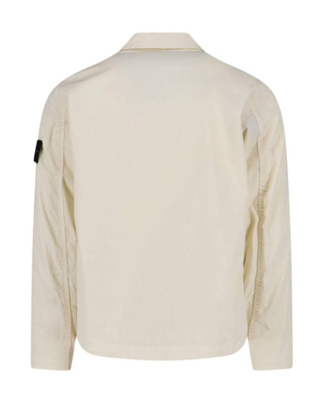 Stone Island White Compass Badge Overshirt for men
