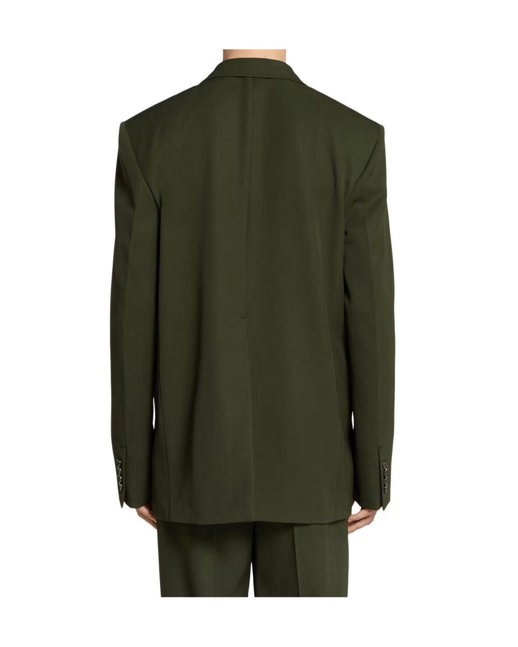 Gucci Green Double-Breasted Light Wool Gabardine Jacket for men