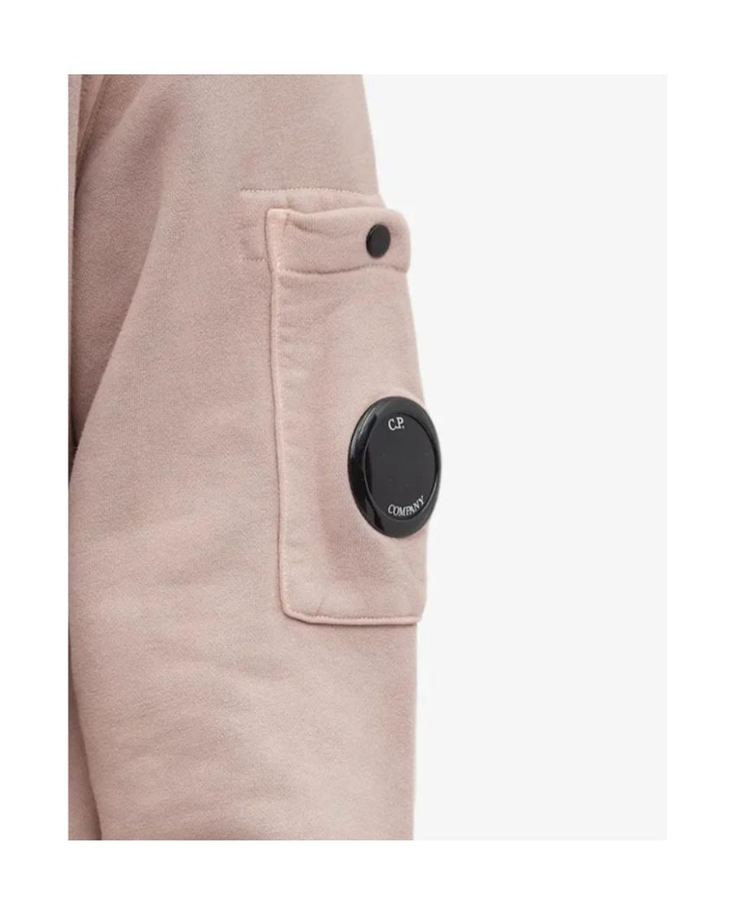 C P Company Pink Logo-Patch Cotton Sweatshirt for men