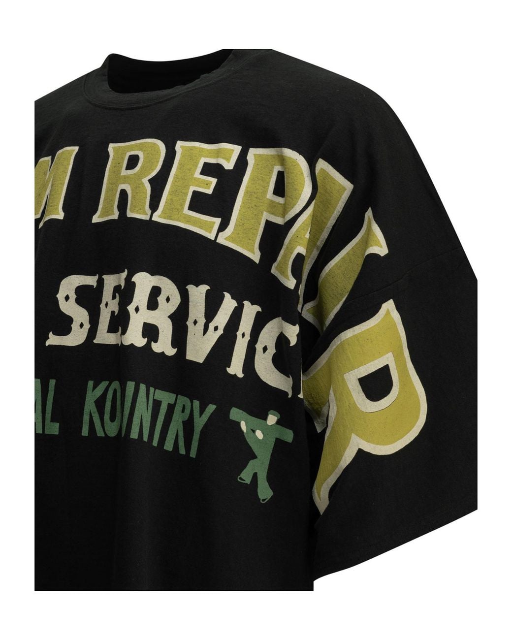 Kapital Black Logo-Print Cotton T-Shirt for men